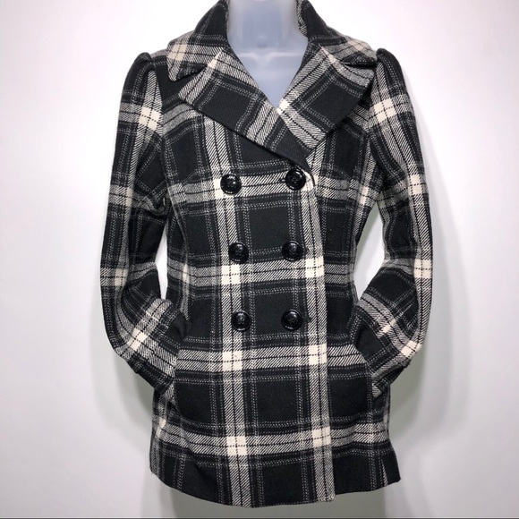 Steve Madden Jackets & Blazers - Steve Madden Plaid Peacoat Size Medium
